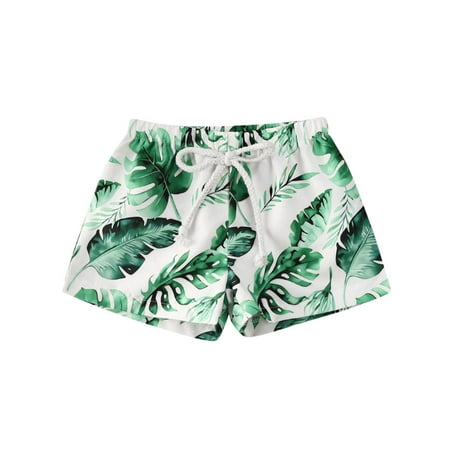 

CenturyX Toddler Baby Boys Beach Shorts Summer Casual Cartoon Tropical Print Bottoms Swim Trunks Green 2-3 Years