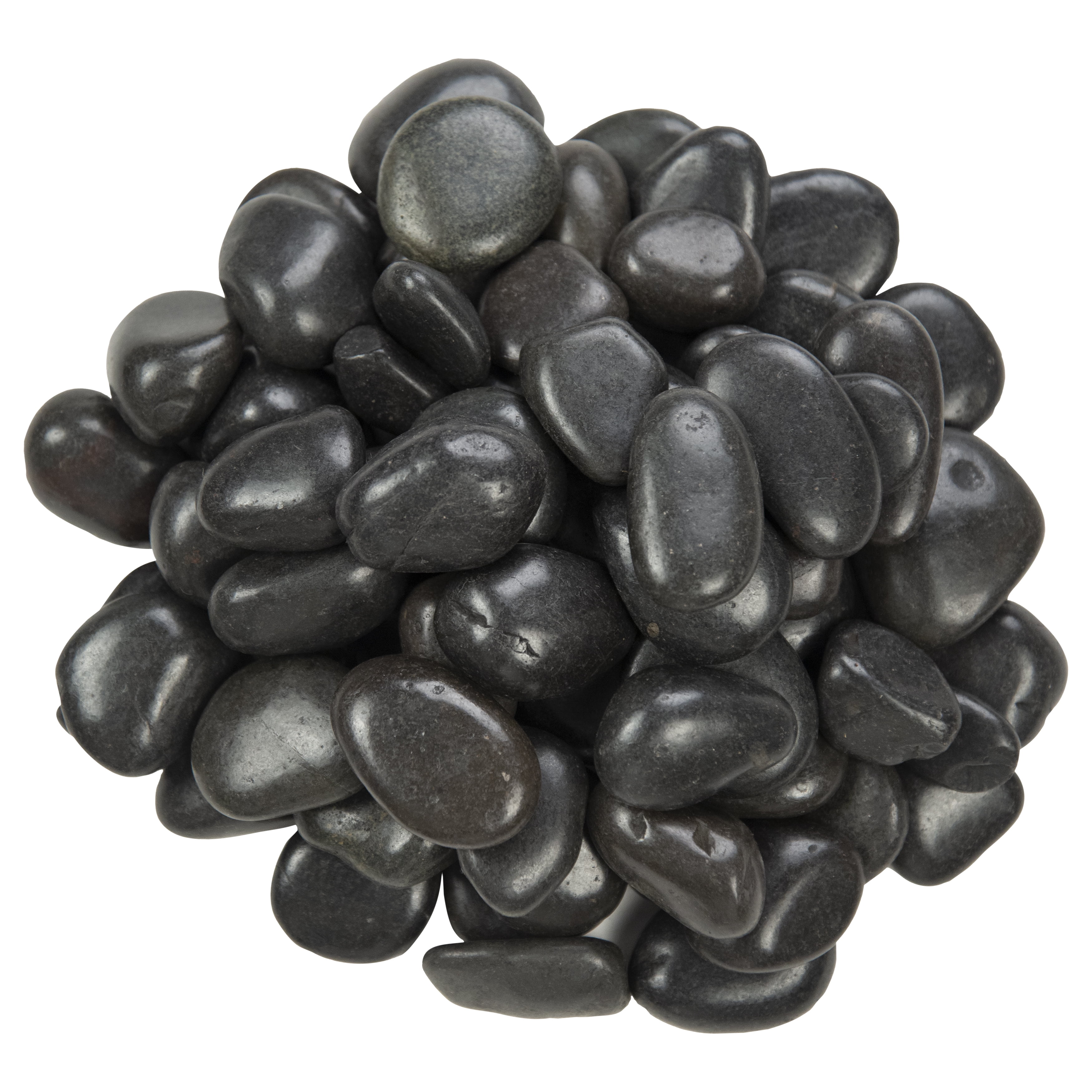 black polished pebbles bulk bag