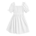 thumbnail image 2 of JUSLIO Dresses for Girls Beach Dresses Solid Casual Short Sleeve Cotton Dress Size 3 Y, 2 of 6