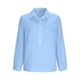 thumbnail image 5 of GUACER Women's Linen Cotton Long Sleeve Blouse Casual Loose Breathable Button Down Shirt for Summer, 5 of 7