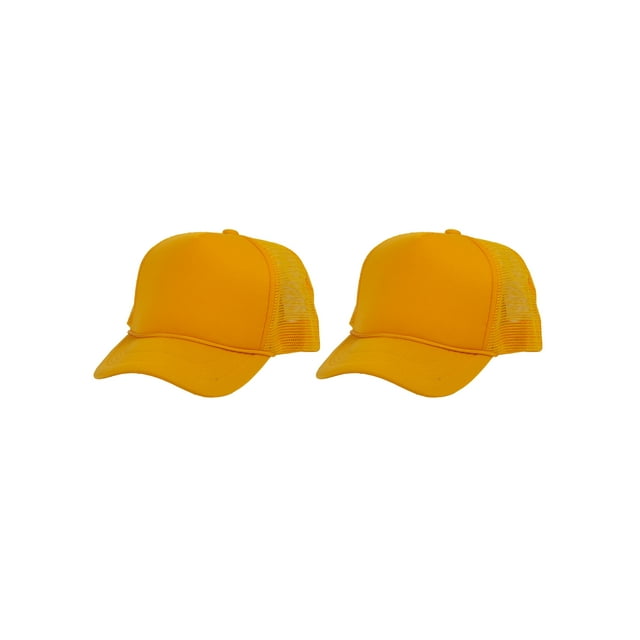 Top Headwear Men's Blank Rope Trucker Foam Mesh Plain Gold