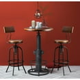 thumbnail image 6 of LOKKHAN Industrial Bar Table 38.6"-48.4" Height Adjustable Swivel Round Wood Tabletop 23.7" Dia, Kitchen Dining Office Coffee Bistro Pub Table, 6 of 9