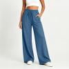 thumbnail image 2 of Dzrciro Jeans for Women, Plus Size Drawstring High Waist Wide Leg Denim Pants with Pockets, Relaxed Casual Fit for Everyday Wear S-3XL, 2 of 2