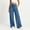 Blue, variant on Fmbrln Womens Wide Leg Pants Stretchy False Jeans Elastic Waist Drawstring Casual Loose Denim-like Pants with Pockets