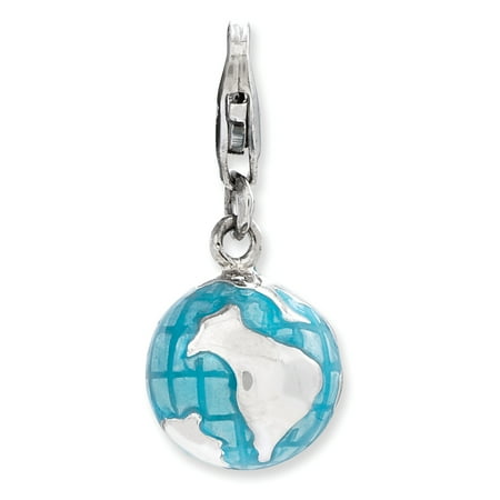 Globe Charm - 925 Sterling Silver 3 D Enameled World Globe Lobster Clasp Pendant Charm Necklace Travel Transportation Fine Jewelry Ideal Gifts For Women Gift Set From Heart