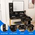 thumbnail image 5 of DEXTRUS Vanity Table Set with Adjustable 3 Lighting Color Options Power Outlet Large, Black, 5 of 10