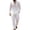 White, variant on Miqool Mens 2 Piece Outfits Linen Stand Collar Long Sleeve Shirt Loose Workwear Pants Matching Set Casual Loungewear Tracksuit S‑3XL