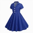thumbnail image 4 of Kids Girls Summer Dress Vintage Retro Dresses Polka Dot Printed Clothes for Girls, 4 of 7