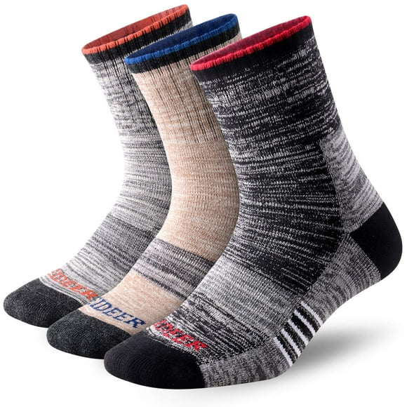 FEIDEER Men's Hiking Walking Socks, 3 pack Outdoor Recreation Wicking Cushioned Quarter Low Cut Ankle Socks for Men (3MS20203-L)