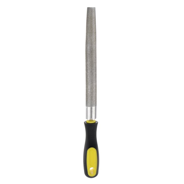 Diamante Revestido Lima 8 Pulgadas 80 Grano Media Caña Limas Herramientas con Plástico Mango para Metal Vidrio Madera Piedra Esmerilado Pulido Grabado