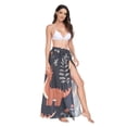 thumbnail image 2 of FORMRS Womens Long Sarong Beach Wrap Semi-Sheer Bikini Skirt Bathing Swimsuit Cover Up, Gray Dinosaur, 2 of 7