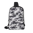 thumbnail image 3 of Chest Bag Dual Pocket 11.8×7.7×2.4in Waterproof Double-Pocket Large Capacity With No Inner Pouch Pockets And Double Drawstrings Vector Camouflage Pattern Gray_4, 3 of 8