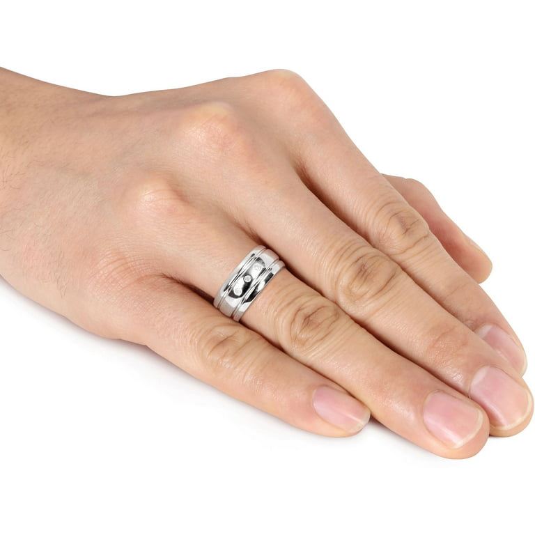 Diamond Accent Sterling Silver Three-Stone Promise Ring