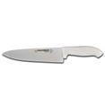 thumbnail image 1 of Couteau de Chef 8 Pouces avec Manche en Caoutchouc Blanc Doux, Acier au Carbone, 1 of 1