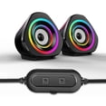 thumbnail image 2 of SADA Home Speaker Set Desktop PC Computer Speakers 3.5mm Wired Laptop Speakers USB Powered Sound Box with RGB Atmospheric Lights, 2 of 7
