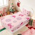thumbnail image 2 of Manfei Santa Hat Twin Fitted Sheet Holiday Bedding, Olive Cream 2pcs 1 Fitted Sheet and 1 Pillowcase, 2 of 4