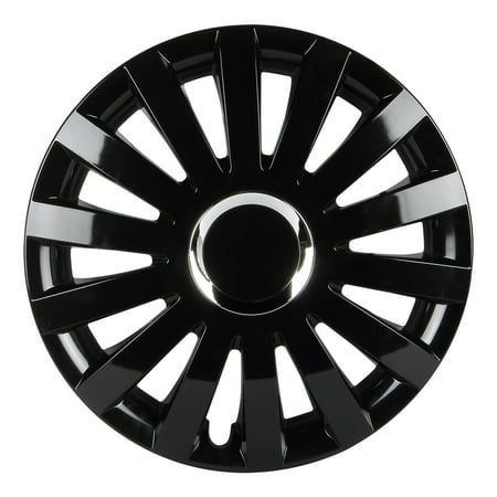 Car Wheel Hub Caps, Abs Plastic Cover Wheels 15 Inch Black Gloss Hub