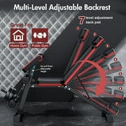BAOKALER 7 Levels Adjustable Weight Bench with Extended Headrest & Leg Extension, Foldable Dumbbell Workout Bench, Supports Up to 770 lbs, Incline & Decline Positions for Full Body Strength Training