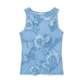thumbnail image 4 of Bibifish Womens Tank Tops Mesh Base 3D Floral Embroidery Summer Sleeveless Camisole Sheer See Through Party Evening Tops, 4 of 6