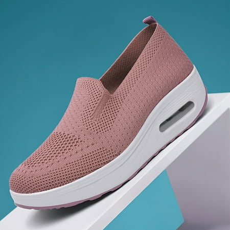 

TUOBKE Women‘s Mesh Breathable Air Cushion Sports Shoes Lightweight Non-slip Platform Travel Shoes