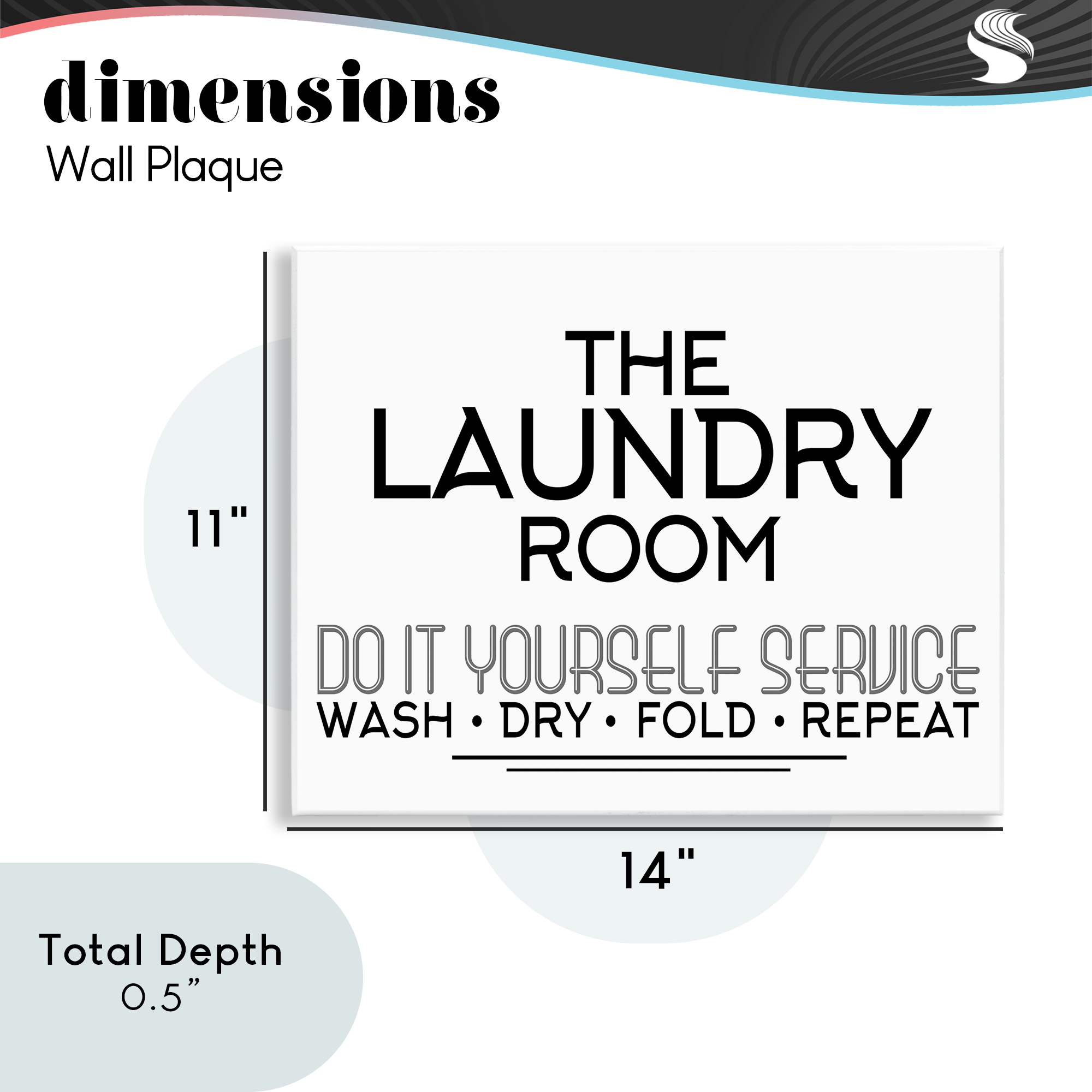 Do It Yourself Laundry Minimal Wall Plaque Art, design by Kim Allen