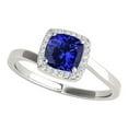 thumbnail image 3 of Mauli Jewels Rings for Women 2.35 Carat Diamond And Cushion Cut Created Tanzanite Ring prong 10K Solid Rose, White & Yellow Gold, 3 of 7