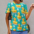 thumbnail image 6 of Rubber Ducks Bubble Bath-1 Women's Short Sleeve Tops Casual Blouses T Shirt, 6 of 6