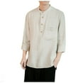 thumbnail image 1 of PENGXIANG Chemise Décontractée Mode Printemps et Automne pour Hommes, Couleur Unie, Manches 9, 1 of 6