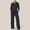 Navy, variant on Women Trendy Homewear Loose Relaxed Overalls Jumpsuit Fashion Olyvenn Womens Casual Long Sleeve Zipper Turn-down Collar Bodycon Solid Wide Legging Jumpsuit Rompers With Pocket Army Green S