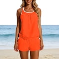 thumbnail image 5 of HBGVBA Women's Tankini Swimauits,Beach Bathing Suits,Solid Color Conservative Tankini Set with Built-in Bra Backless, 5 of 5