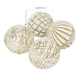 thumbnail image 3 of DecMode White 4" Handmade Carved Ceramic Orbs & Vase Filler with Varying Patterns (4 Count), 3 of 11