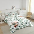 thumbnail image 3 of Erosebridal Cartoon Animal Twin Size Comforter Set Kawaii Parrot Bedding Set, Wild Bird Down Comforter Cute Wildlife Bed Set, Botanical Green Eucalyptus Quilted Duvet, 3 of 6