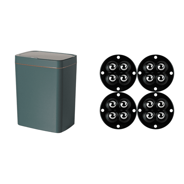 Bote Basura Con Sensor para Inodoro Baño (líneas Doradas Carga 15 L) Verde
