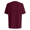 thumbnail image 4 of Leey-World Men's Cotton T-Shirts Oversized Unisex Tshirt Short Sleeve Casual Loose Fit Tee Vintage Streetwear Washed Top T-Shirts for Men(Wine,L), 4 of 9