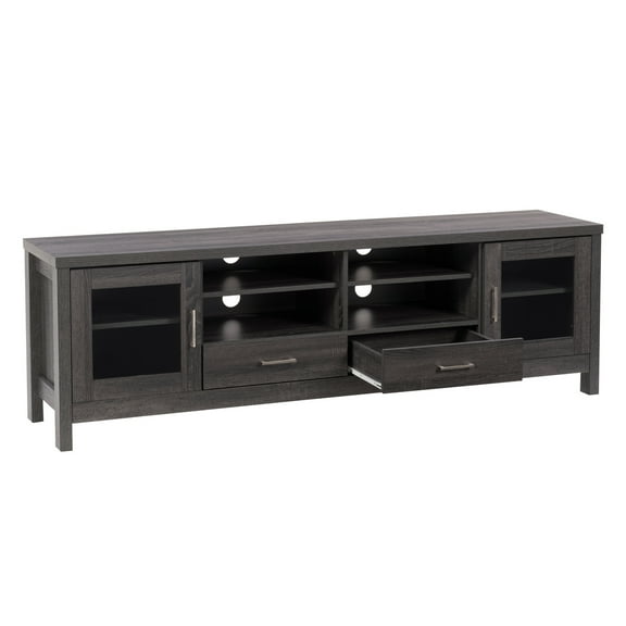 CorLiving Hollywood Contemporary Engineered Wood TV Stand with Storage for TVs up to 85", Dark Gray