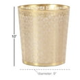 thumbnail image 4 of CosmoLiving by Cosmopolitan 9" x 10" Gold Metal Geometric Cube Small Waste Bin with Laser Carved Design, 1-Piece, 4 of 12