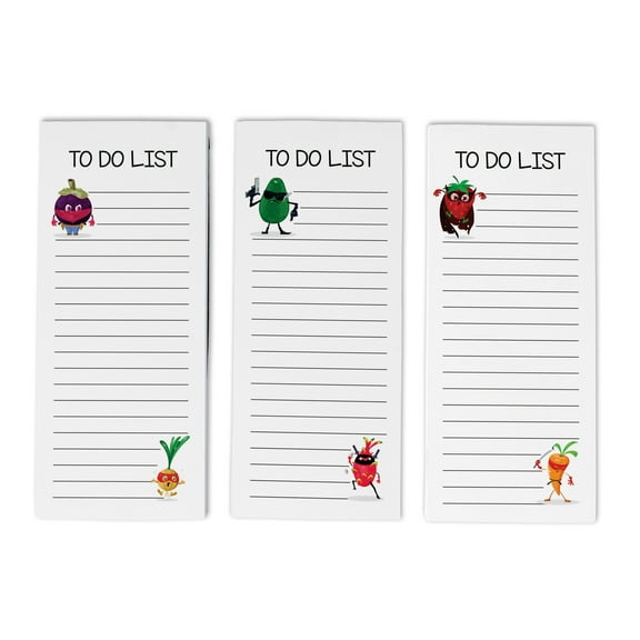 Inkdotpot Pack of 3 Magnetic Fridge To-Do List Notepads- Magnetic Memo Pads For Refrigerator-(50 Sheets Each)-9T
