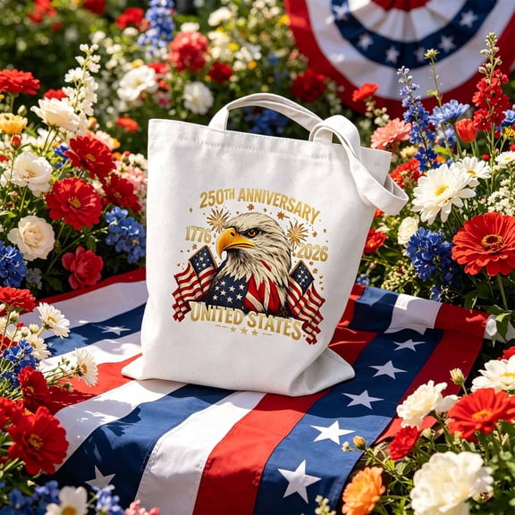 Antqov 4th of July Tote Bag Patriotic Blue Red & White Stars Tote Bags Independence Day Reusable Beach Bag for Birthday Party Travel Supplies Gifts for Women