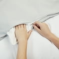 thumbnail image 6 of Noble Linens Clay Natural Geo Lines 3-Piece 3-Piece Duvet Cover Set, Full/Queen, 6 of 11