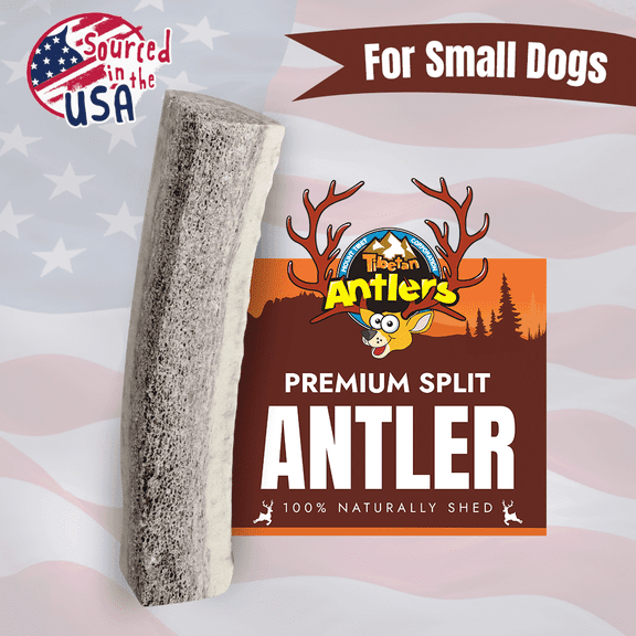Tibetan Dog Chew Split Elk Antler Small Pack, Naturally Shed Premium Antler Dog Treats with Calcium and Nutrients