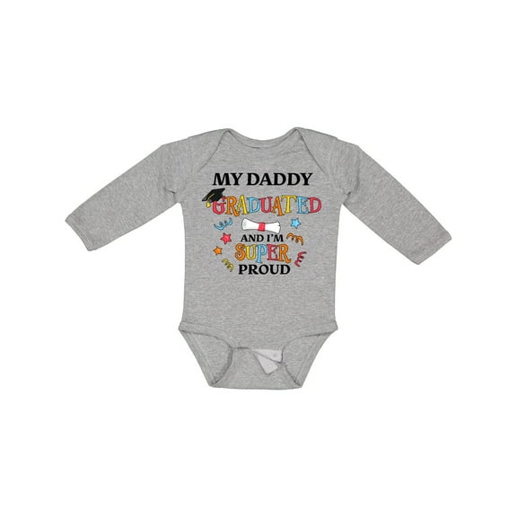 Inktastic My Daddy Graduated and I'm Super Proud Boys or Girls Long Sleeve Baby Bodysuit