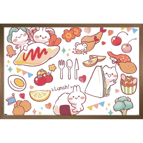 Mimi & Neko - Lunch Wall Poster, 14.725" x 22.375" Framed