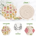 thumbnail image 4 of WOBOGO Many Different Fruits on White Background Coil Coasters Set of 6 Minimalist Cotton Woven 3.94 inch Non-Slip Insulated and Absorbent Home Accessories., 4 of 7