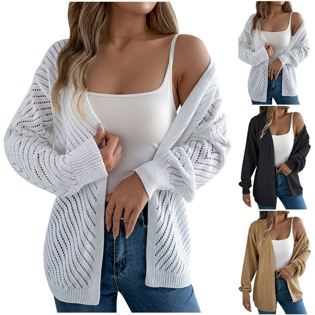 Sentmoon Oversized Cardigan Long Sleeve Oversized Sweaters for Women Solid Color Soft and Cozy Loose Trendy Clothes Fall and Winter Soft and Comfortable for Oversized Comfy Pullover Black XL