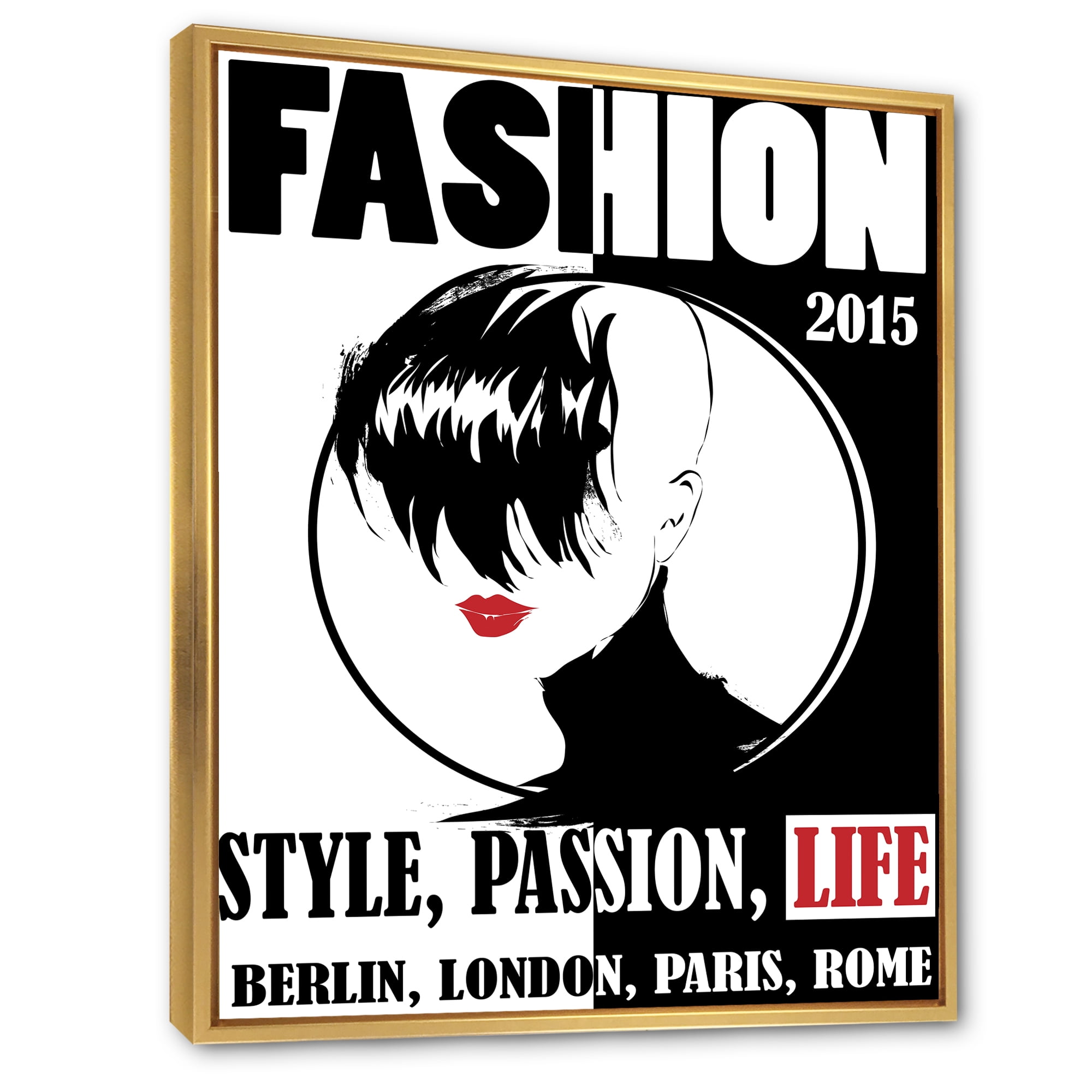 Designart 'Style Passion Life Fashion Woman III' Vintage Framed Canvas Wall Art Print