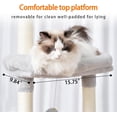 thumbnail image 4 of Cat Tree . es Cat Tower for Indoor Cats Cat Condo with Perches Basket Leaf Feeding Bowl Multi-Level Plush Modern Cat Furniture with Scratching Posts Light HCTW, 4 of 9