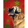 thumbnail image 1 of 11 x 15 Po. Drapeau de Noël Leonberger Flocons de Neige Rouges et Verts, Taille Jardin, 1 of 1