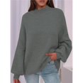 thumbnail image 4 of Suéteres de Gran Tamaño para Mujer, Otoño 2025, de Punto Grueso, Cuello Alto, Larga, Informal, Ropa de Invierno. Judías M, 4 of 7