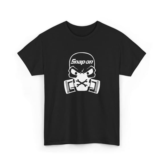 Snap On Tool Skull Black White Workwear Merch Inspired Design Cotton Tee