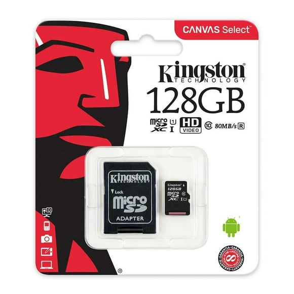 Memoria Micro SD Kingston 128GB 80mb/s Class10 Kingston Memorias